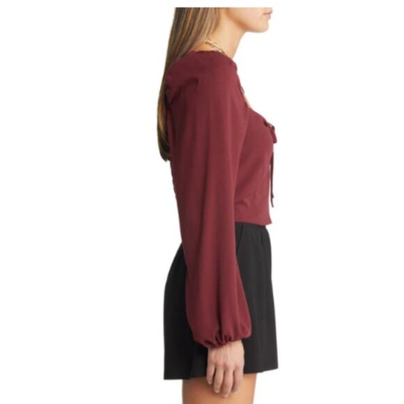 New ~ OPEN EDIT ~  (Nordstrom) Ruched Keyhole Crop Top ~ Small - Picture 9 of 9